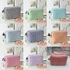Vintage Striped Makeup Bag With Zipper Closure For Travel And Daily Use