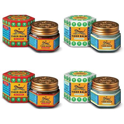 Balm Red & White Ointment Combo | הקלה יעילה מכאבי מפרקים, גוף וברכיים, 21 מ"ל | חבילה של 4 | 2 אדומים ו-2 לבנים