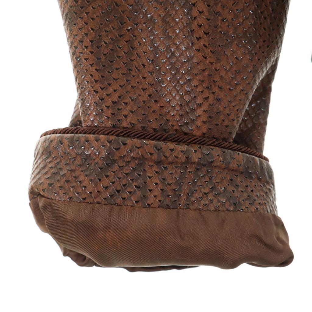 GIORGIO ARMANI Python Pattern Genuine Leather leather jacket 38 Brown Women Used