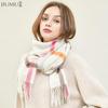 JIUMU Women's Autumn/Winter Plaid Knitted Scarf