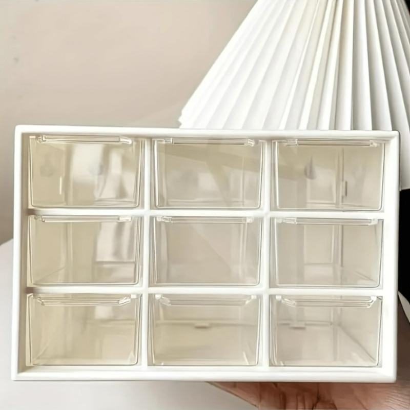 

9-Drawer Desktop Organizer - Dustproof, Stackable, Space-Saving Storage for Stationery, Jewelry, Cosmetics & Small Tools белый