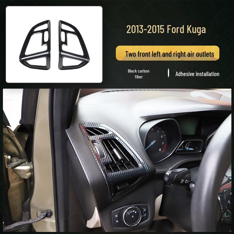 13-15 Kuga Kohlefaser Navigationskonsolenaufkleber - Pfirsichholz-Stil