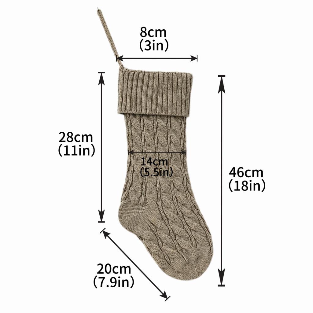 Knitted Christmas Stockings for Fireplace Decoration - Festive Ornaments