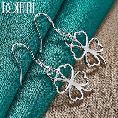 Affascinanti orecchini pendenti con trifoglio, regalo in argento, gioielli di moda