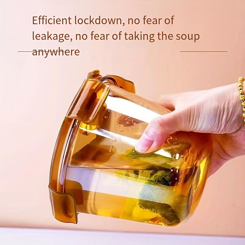 

750 мл Жаропрочный стеклянный ланч-бокс Микроволновая печь безопасная суповая миска Контейнер для хранения продуктов для студентов взрослых 750ml коричневый