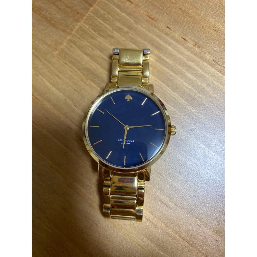 Used kate spade NEW YORK watch gold navy