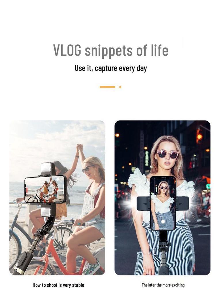 ZACH 360° Selfie tyč a stabilizátor gimbalu s duálním přisvětlením