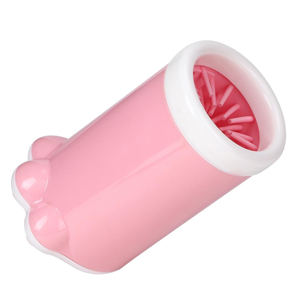 Cute Pet Cat Dog Dirty Paw Cleaning Cup Silicone Non Slip Cleaning Tool Grooming Cup(Pink )