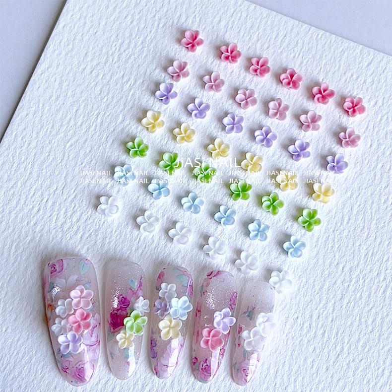 Colorful 3D Plumeria Flower Nail Art Decorations