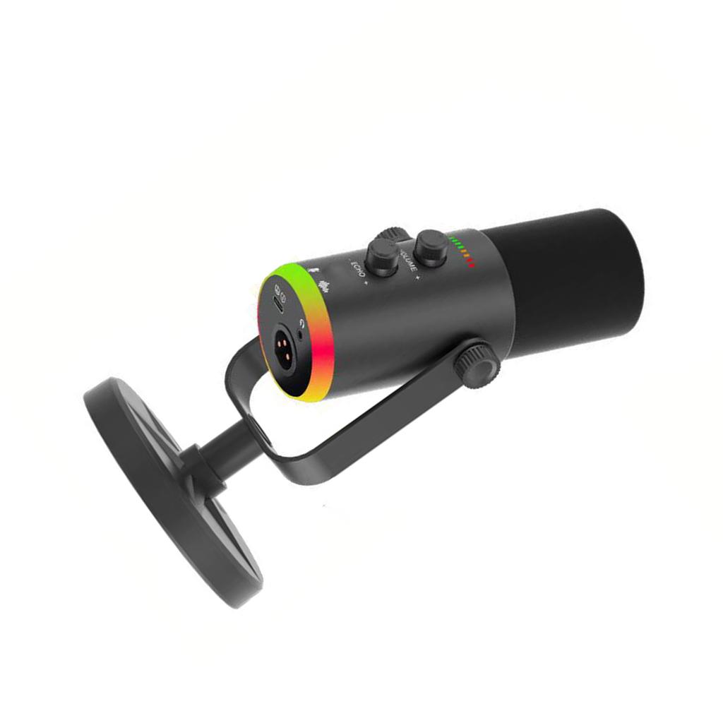 USB Condenser Dynamic Microphone, Laptop Desktop PC Mic with Touch Knob Controls, Volume Echo Adjustment, ENC Noise