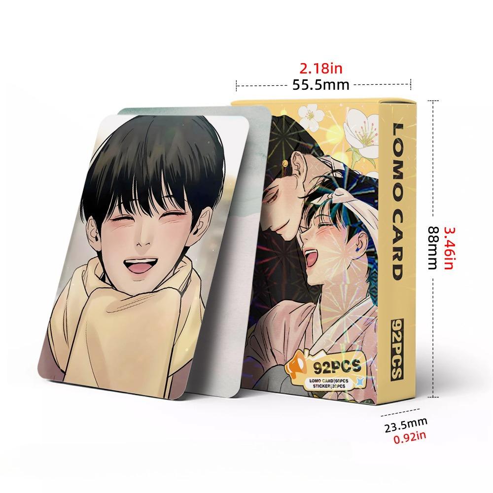 92pcs/set Anime Ye HuaJi Photo Cards Korean Comic Stickers Double-sided LOMO Greeting Card