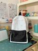 Schoolbag milky white fresh floral cute bear patchwork student backpack for students and healing style gentle bestie travel mini backpack