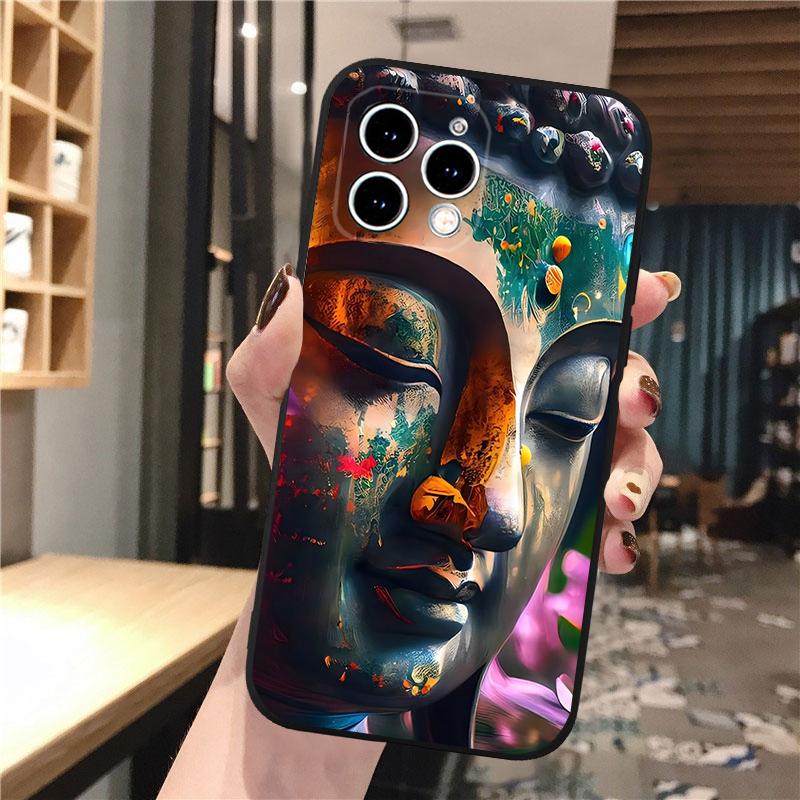 Buddha Phone Case For iPhone 17 Pro Max Air 16 15 14 13 Pro Max 15 16 Pro 15Plus Silicone Cover