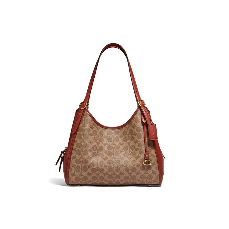 

Новая женская сумка COACH Lori из монограммной канвы с кожаной отделкой, сумка через плечо, коричневая монограмма C4825-B4NQ4 31.0*15.0*25.9CM