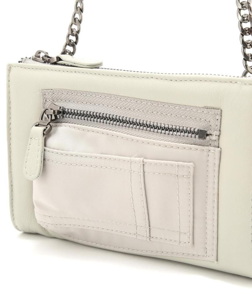 Avirex WEB&DEPOT Exclusive Leather Chain Shoulder Bag, Women's, F 020, Gray, 783-4976703