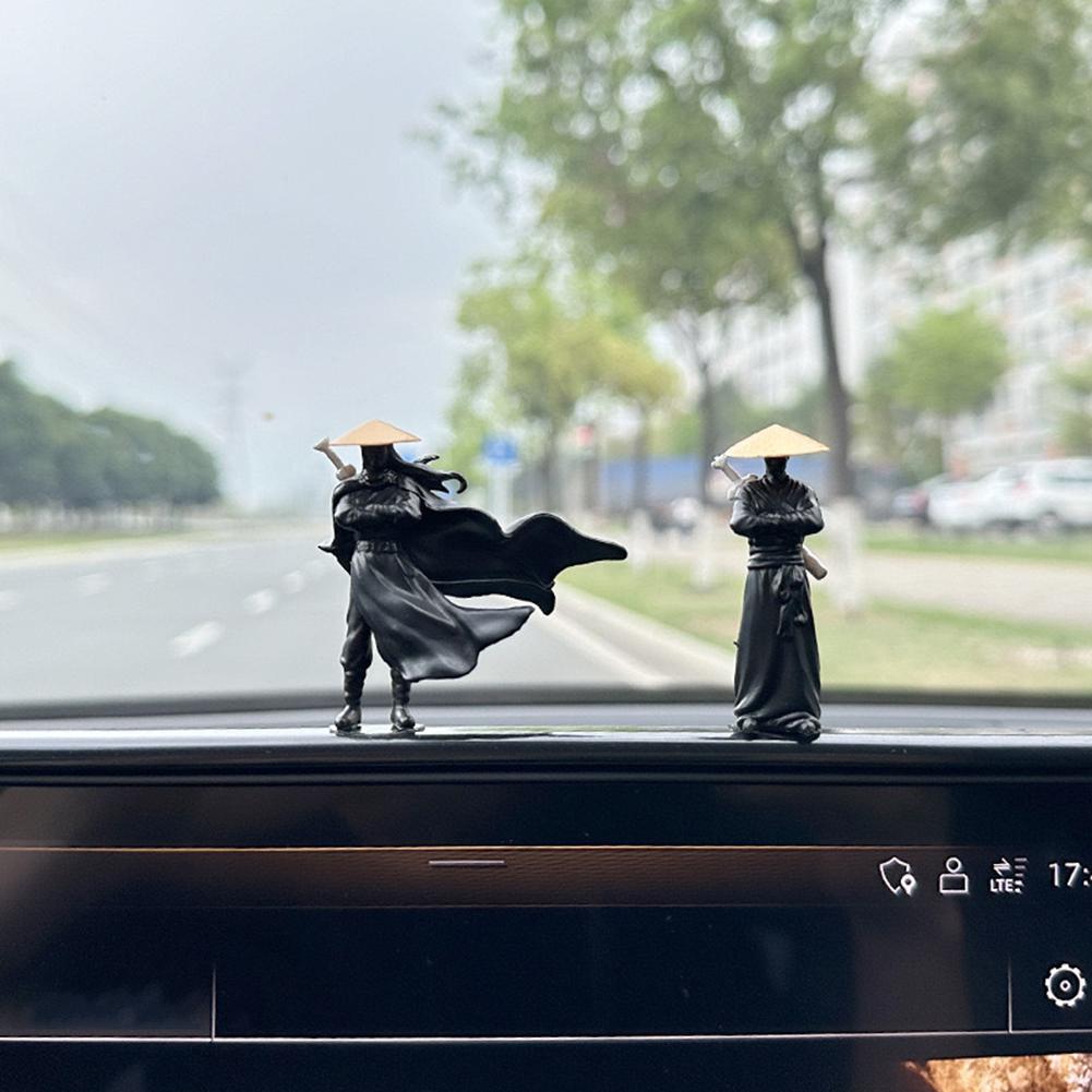 Estátua Youxia Para Decoração de Carro Estatueta Herói Espadachim Chinês Enfeites de Painel de Carro Para Decoração de Escritório Sala de Estudo