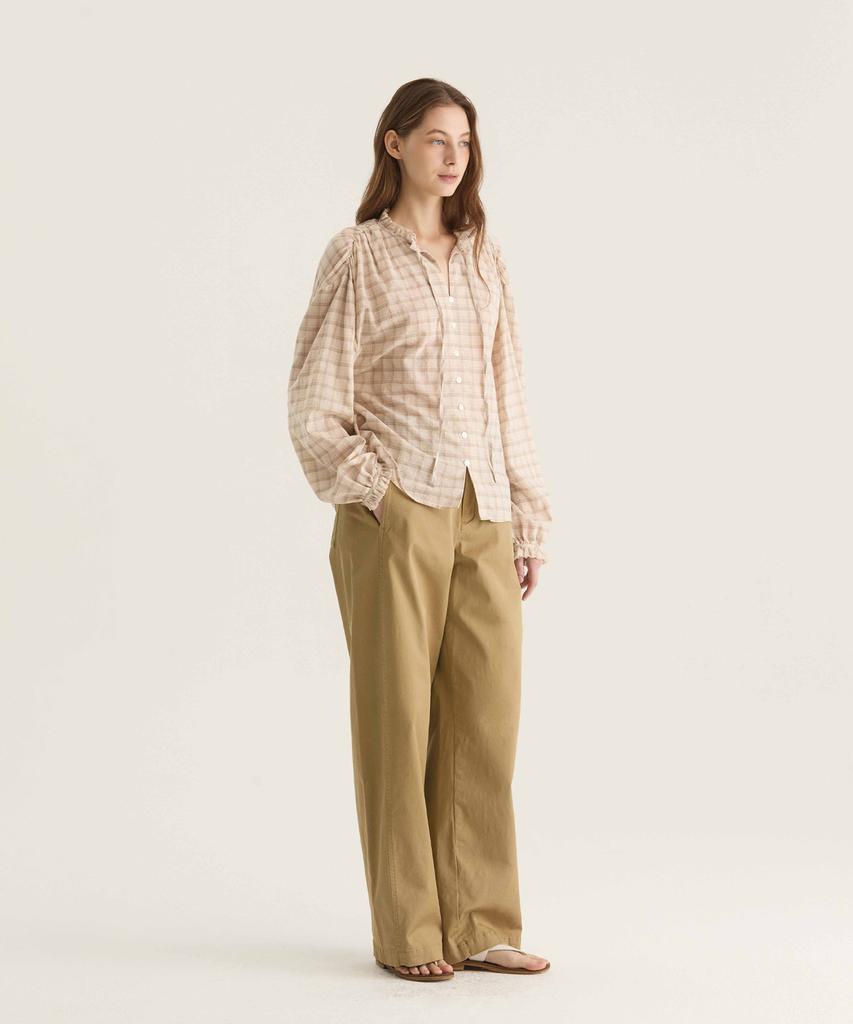Oteumilkape Barrel Leg Pants - Beige