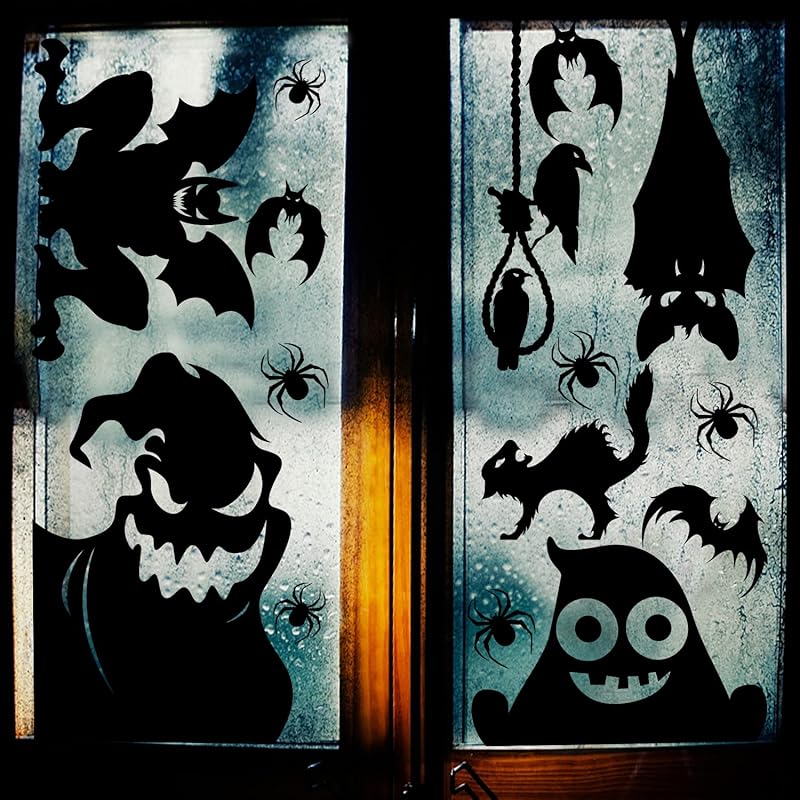 

CCINEE Halloween Window Cling Sticker,Giant Spooky Monster Silhouette Window Decal for Halloween Party Decoration,4 Sheet #4 Scary Monster