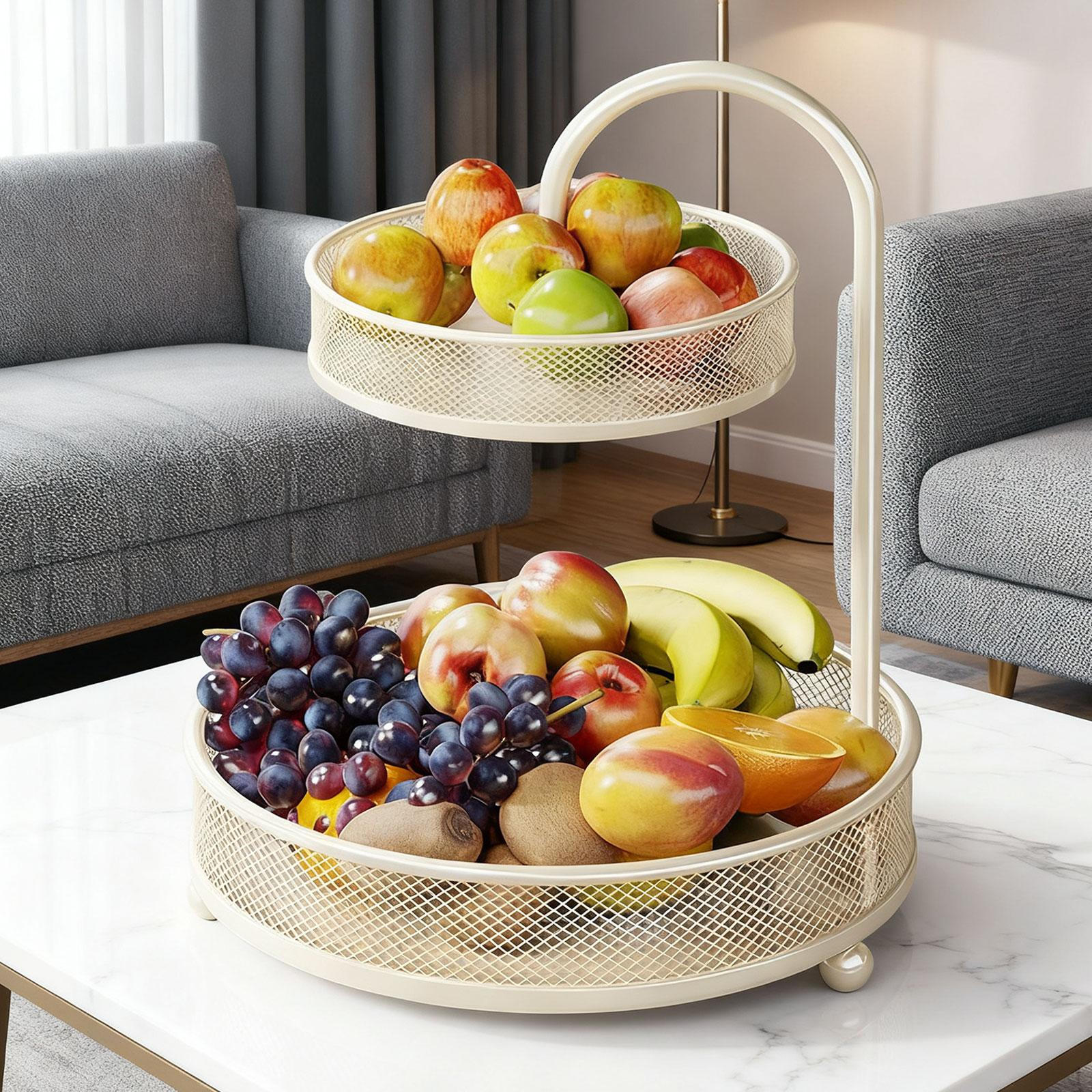 

Настільна ваза для фруктів Сучасна металева дротяна підставка-тримач для зберігання Овочі білий