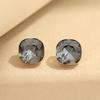 European and American personality versatile eight-color princess square crystal earrings, gold-plated fashion without pierced earrings, earrings, wome