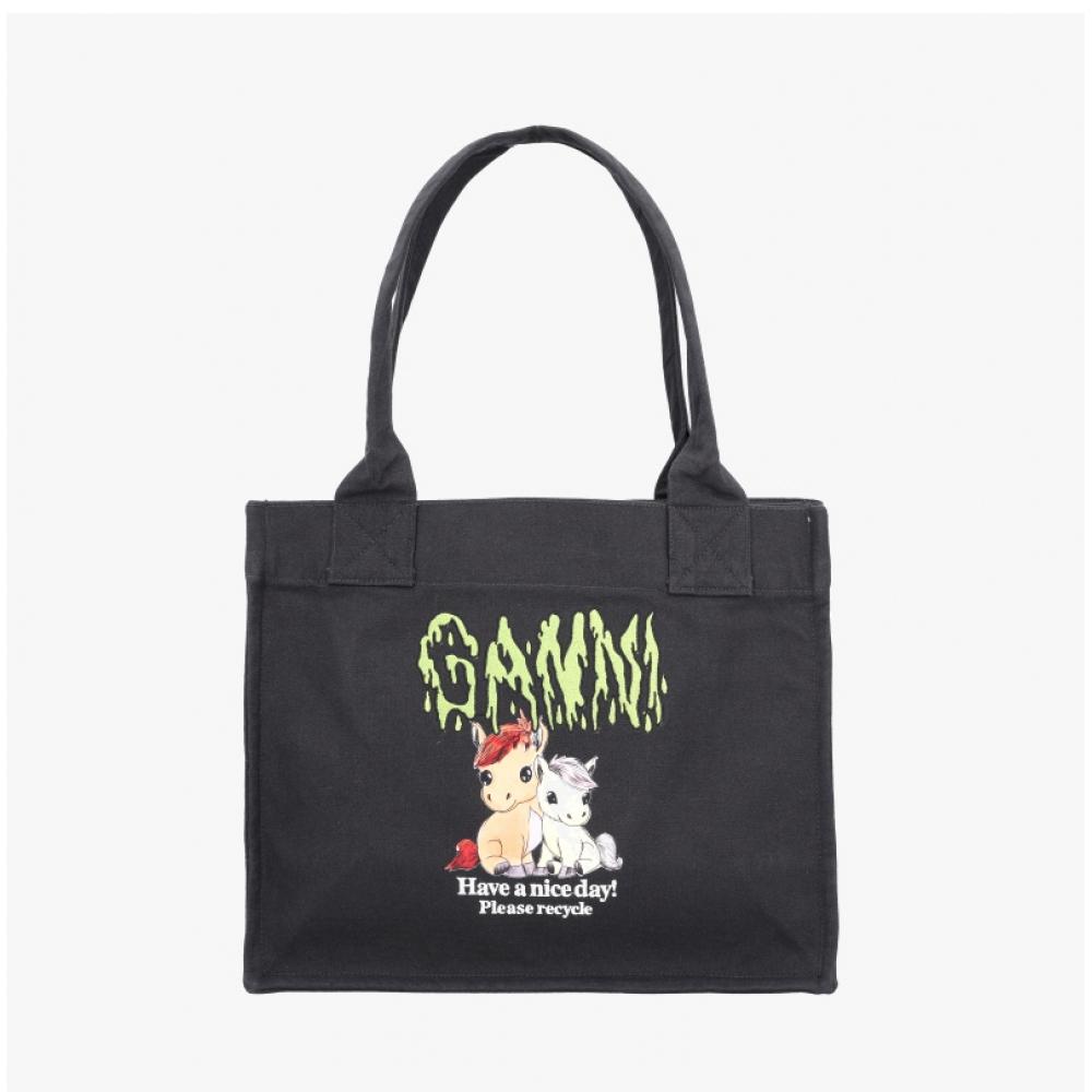 Ganni Pony Print Große Easy Shopper Tragetasche B2110043