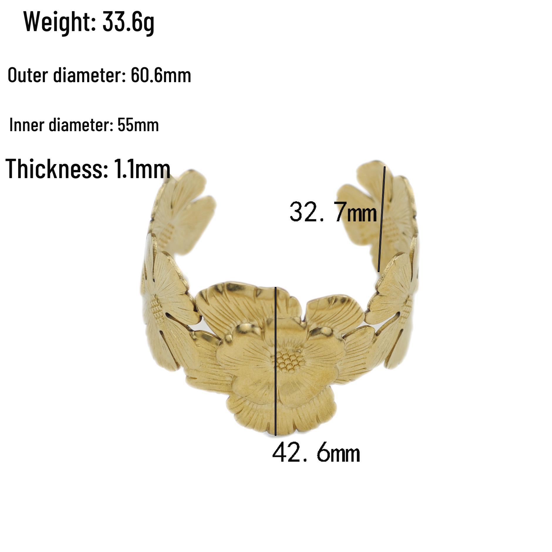 Elegant Retro Embossed Floral Bracelet - Wide, Openable, High-End Women s Accessory