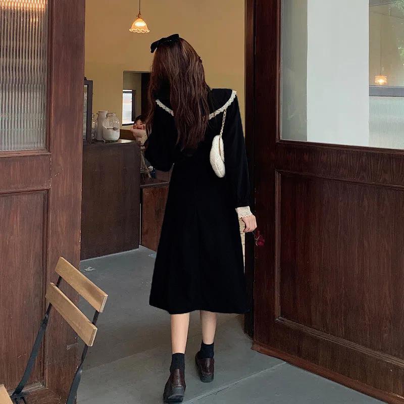 2024 Spring Retro French Slimming Long Sleeve Dress for Women