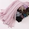 Solid Voile Women Scarf New Summer Girls Tassels Sunscreen Thin Scarves Soft Shawl Foulard Viscose Spring Lady Wrap Shawls