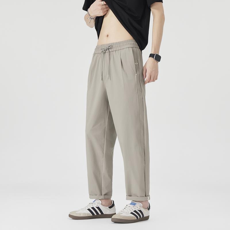 Summer Thin Loose and Simple Men's Straight-leg Pants Men's New Loose Sports Breathable Cool Anti-wrinkle Casual Pants Men
