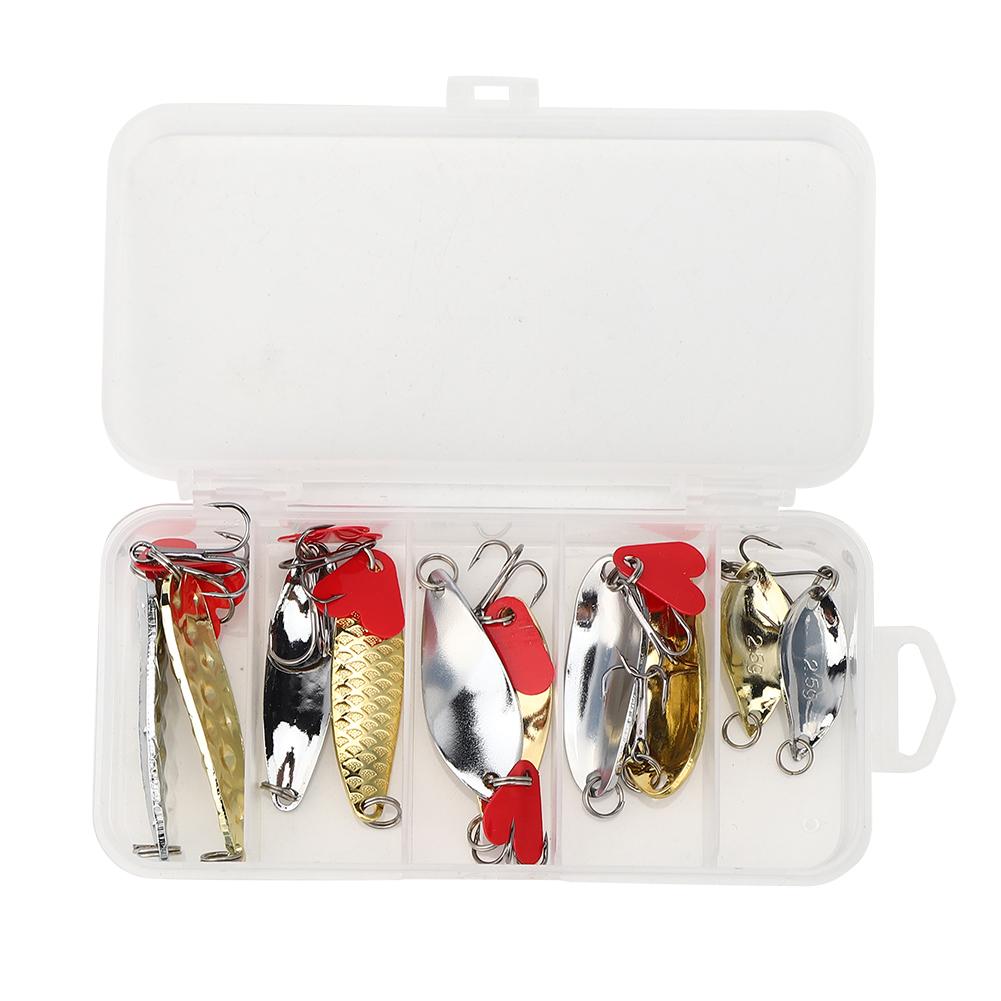 10pcs Sequins Fishing Lure Kit Hard Artificial Bait with Hook Fishing AccessoryXLT 1