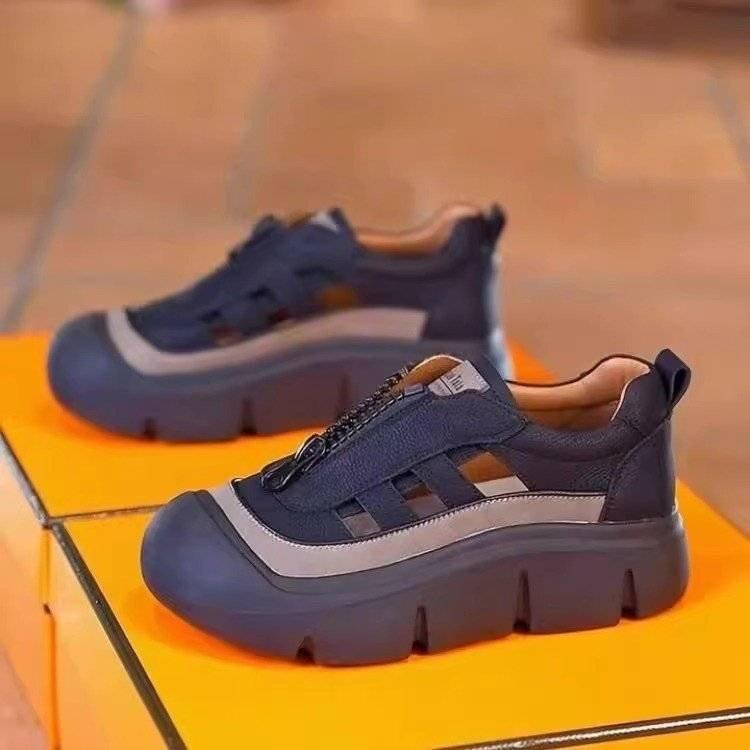 Baotou Sandals Women's New Autumn Thick-soled Soft-soled Soft-faced Comfortable and Breathable Hollow-hole Single Shoes