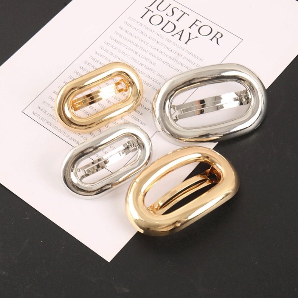 Elliptical Hollowed Out Spring Hair Clip Hollow Oval Ponytail Hairpins New Metal Hair Clips Women