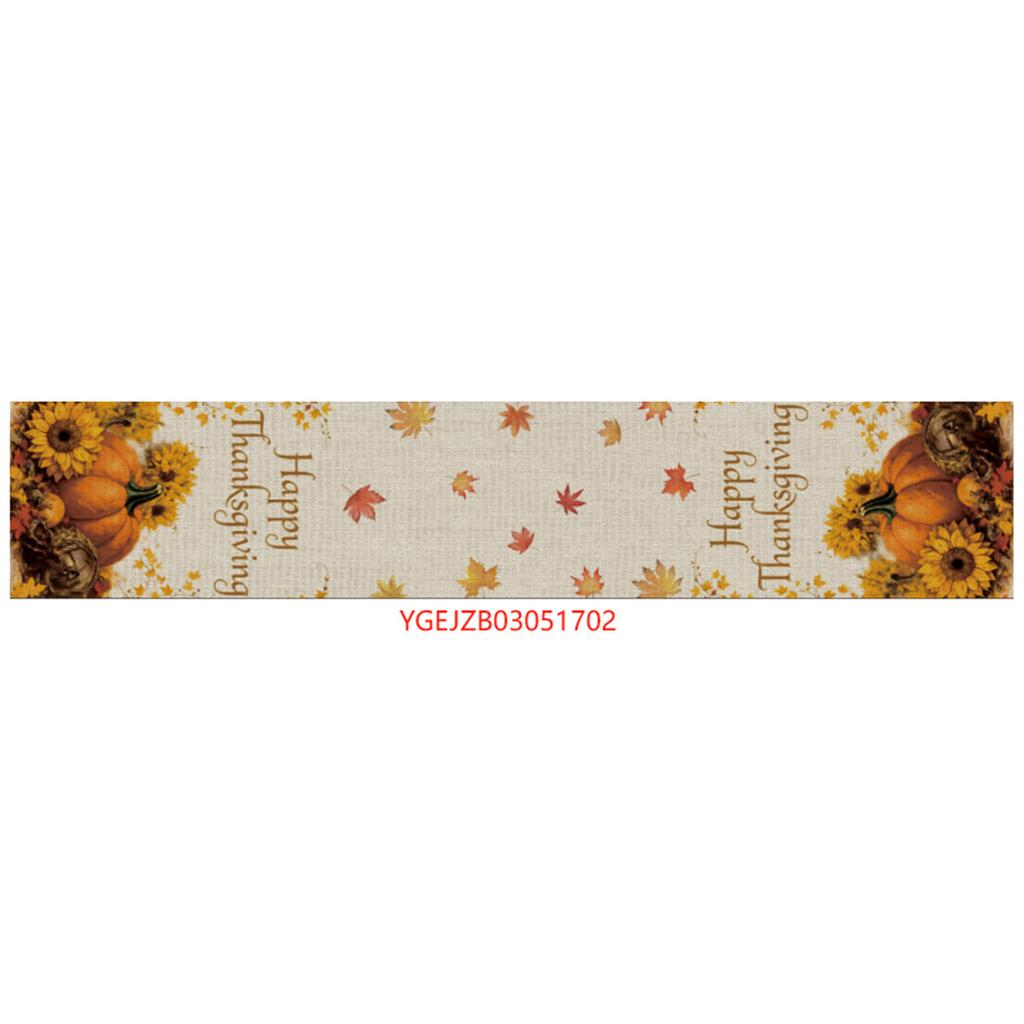 Thanksgiving Fall Harvest Kitchen Table Decorative Tablecloth, Maple Pumpkin Turkey Tablecloth