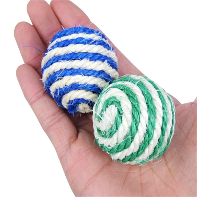 1Pcs Pet Kitten Sisal Dog Weave Catch Balls Chewing Toys Rope