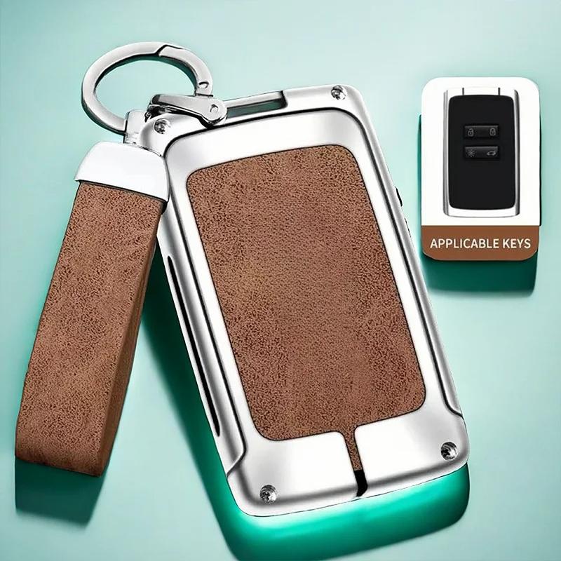 Automatické pouzdro na klíče z TPU a zinkové slitiny pro Renault Duster s logem, Klíčenka na klíče od auta, Kovový kryt na klíče od auta, Doplňky pro dekoraci interiéru auta