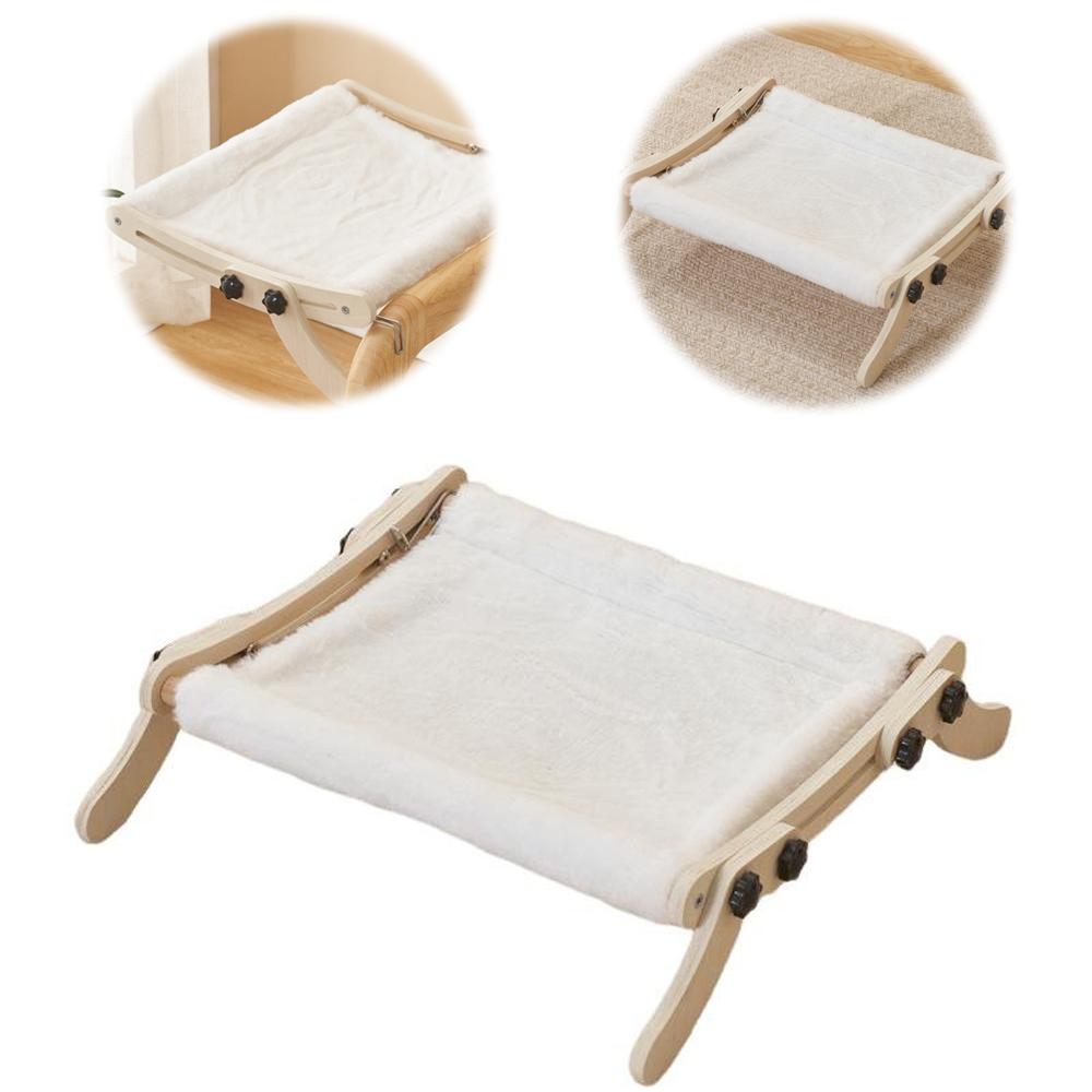 

Деревянная кровать для кошек на окно, гамак, кровать для кошек на радиатор, насест для кошек на окно для домашних кошек, регулируемый, выдерживает 18 кг, используется для окна