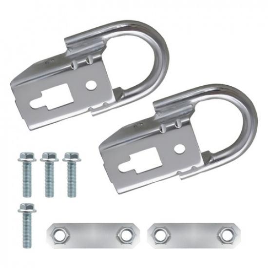 2pcs Front Chrome Tow Recovery Hooks for 2004-2024 Ford F150 5.0L 3.5L 5.4L