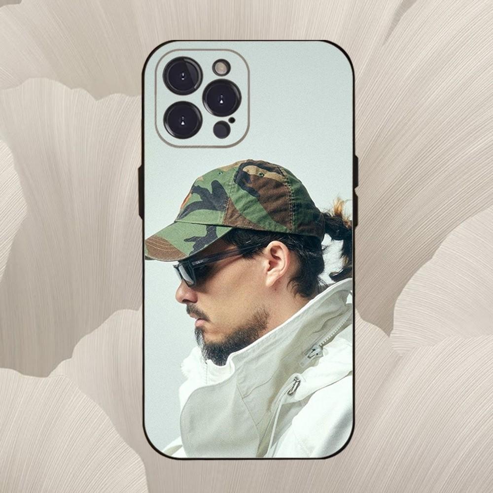 Sänger D-Dellafuente-Musics Handyhülle Für iPhone 16,se4,15,14,13,12,11,Pro,X,XS,Max,XR,Plus,Mini Weiche Schwarze Hülle