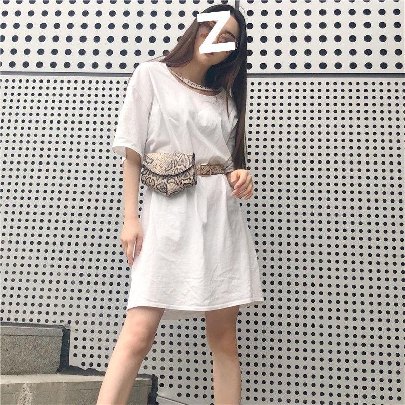 Korean Version of Small Waist Bag Women's Fashion Versatile Snakeskin Decorative Belt Mobile Phone Bag Street Personality Small Bag Trendy Ins Style