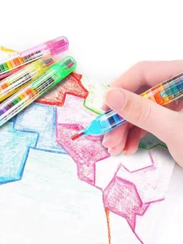 1pc 20 Color Interchangeable Core Oil Painting Crayon Best Colored Crayon Student's Washable Paintbrush Fancy Graffiti Painting