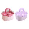 Clear View Storage Organizers For Girls Women 2 Layer Durable Plastic Travel Friendly Case With Comfort Grip
