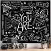 Black and White Inspirational Wall Tapestry, Positive Saying Aesthetic Decor Wall Hanging for Bedroom Kids Teen Girl Boy Dorm