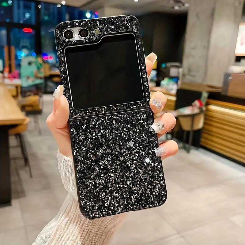 

Black Starry Sky Glitter Matte Hard Shell Case for Samsung Z Flip7/Z Flip6 Flip5 чорний