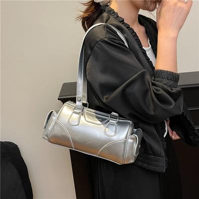 Niche High-end New Large-capacity Commuter Bag Solid Color Simple and Versatile Shoulder Bowling Bag