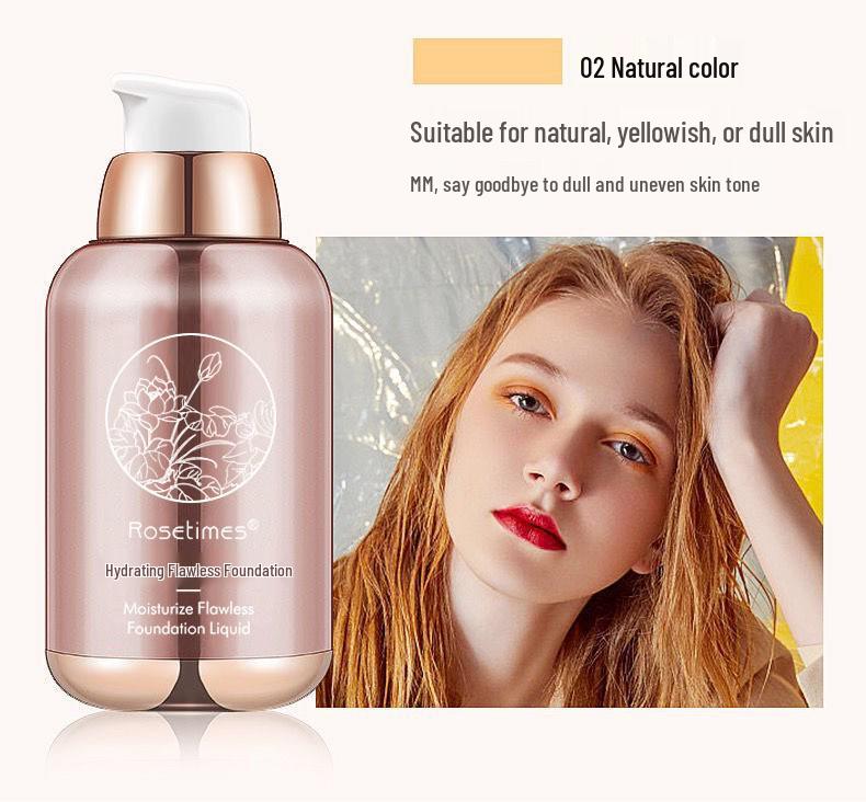 Rose Age No-Cakey Nude BB Cream Foundation & Primer with Butterfly Puff