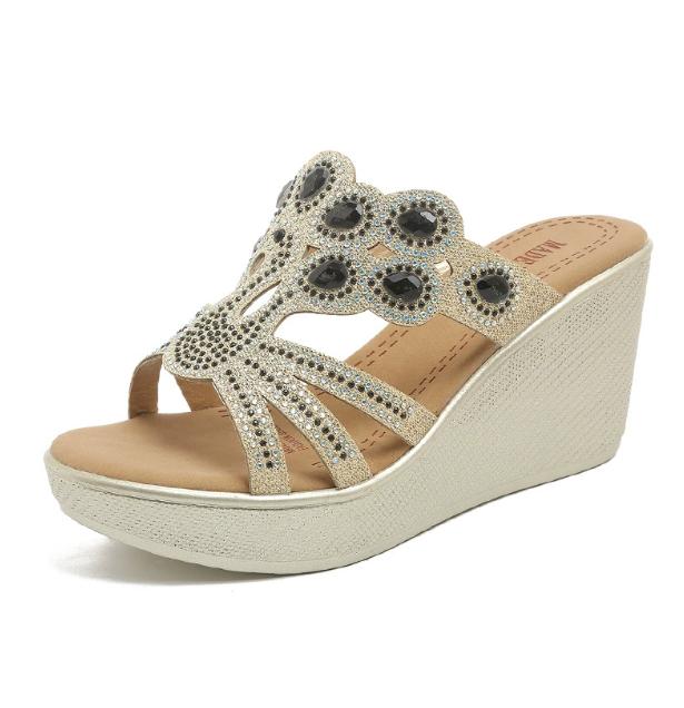Dames perzik teenslippers zomer platform schoenen open teen sandalen geweven 41 beige