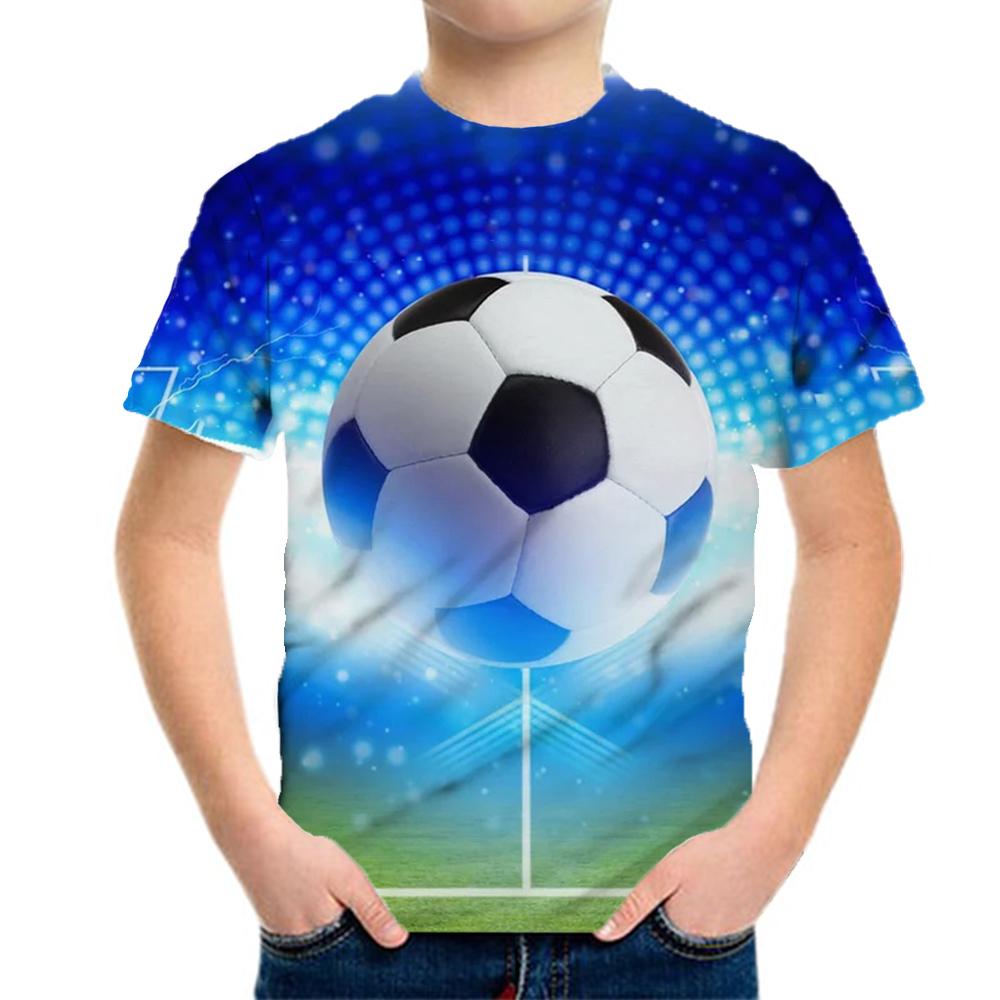 Boys' and Children's T-shirts, Summer Tops, Children's Sports, Football, Casual Children's Clothing, Girls' and Teenagers' T-shirts