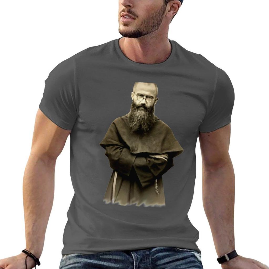 Saint Maximilian Kolbe Tshirt Plus Size Workout Short Sleeve Top