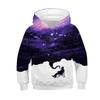 Детские спортивные толстовки, черные/белые детские толстовки с 3D принтом, пуловер с длинными рукавами для детей младшего возраста, свитера с капюшоном для мальчиков и девочек 4–13 лет