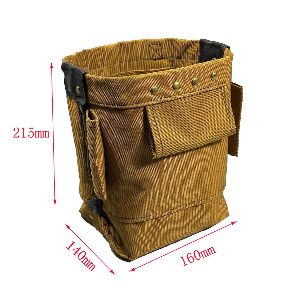 Heavy Duty 1200D Oxford Tool Waist Bag With Reinforced Leather Belt For Electrician Carpenter Gardener Storage Organizer